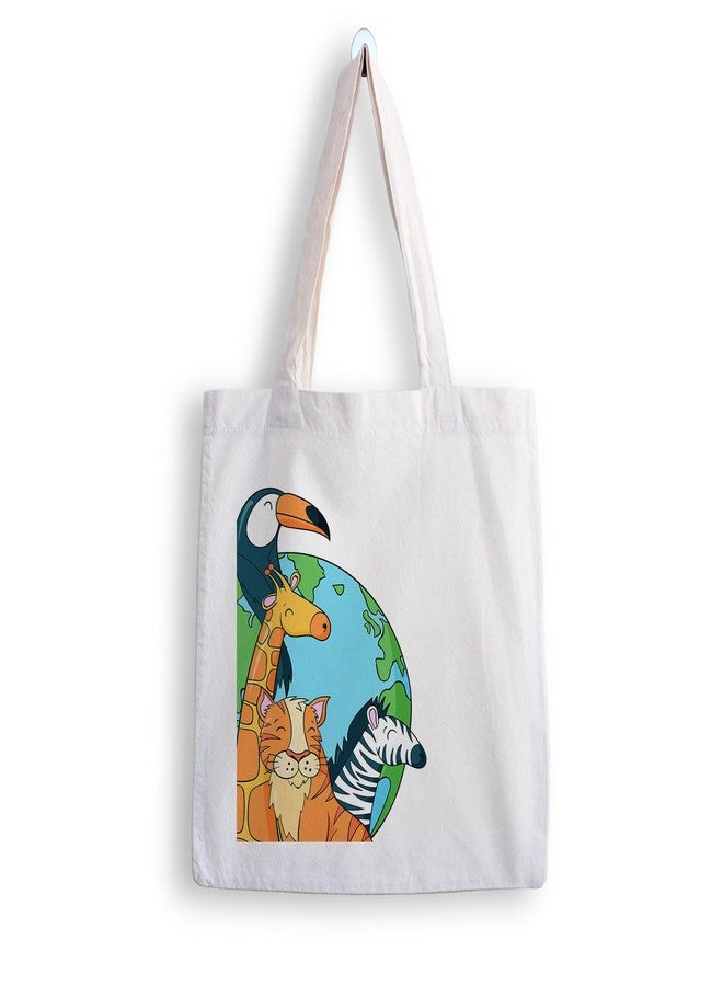 ARTBUG Tote Bag for Women with zip, Aesthetic Canvas tote bag for college girls, office, stylish and reusable - Animals - D No - 200 - Image 1